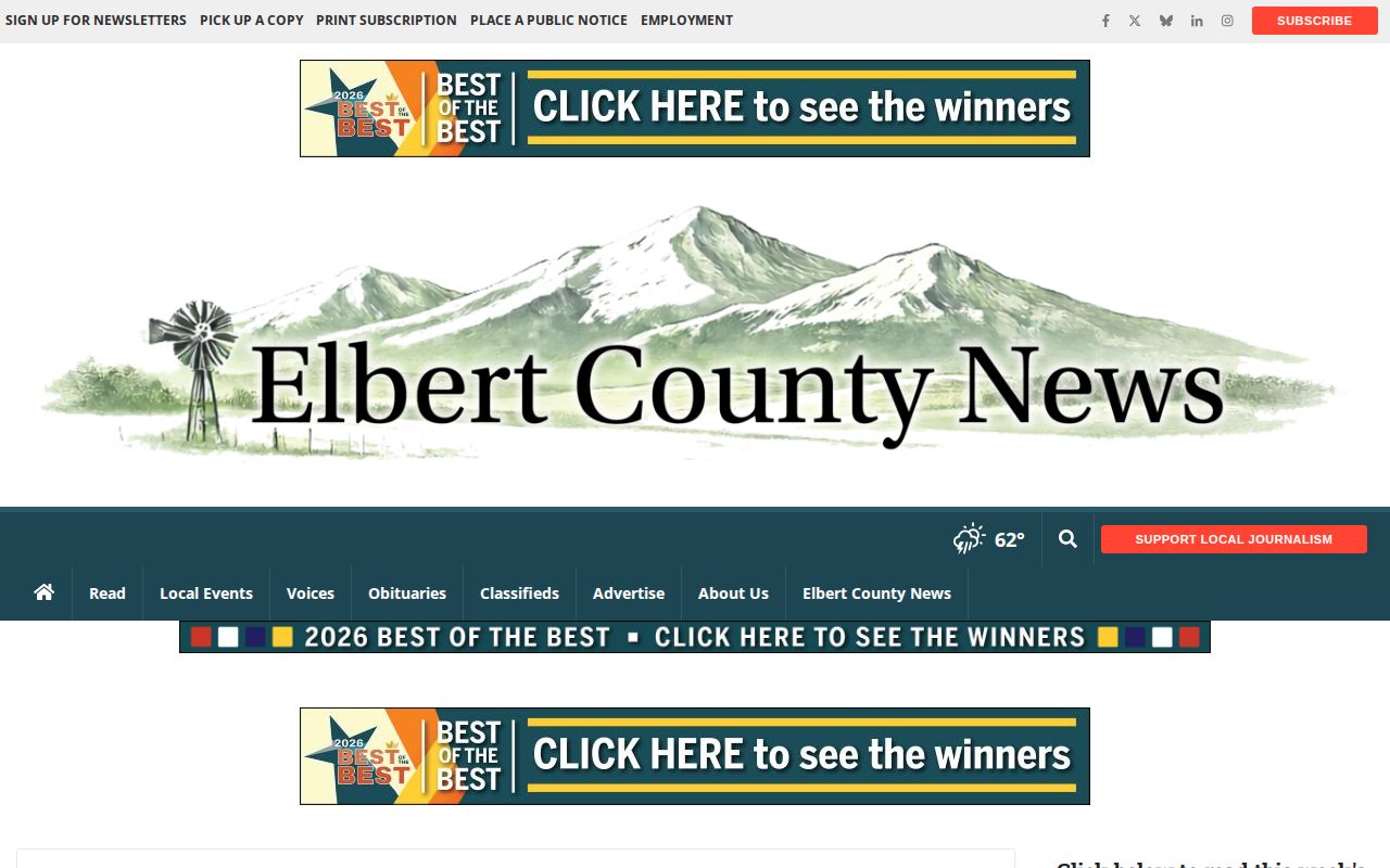 Parker Chronicle Elbert County crime news landing page
